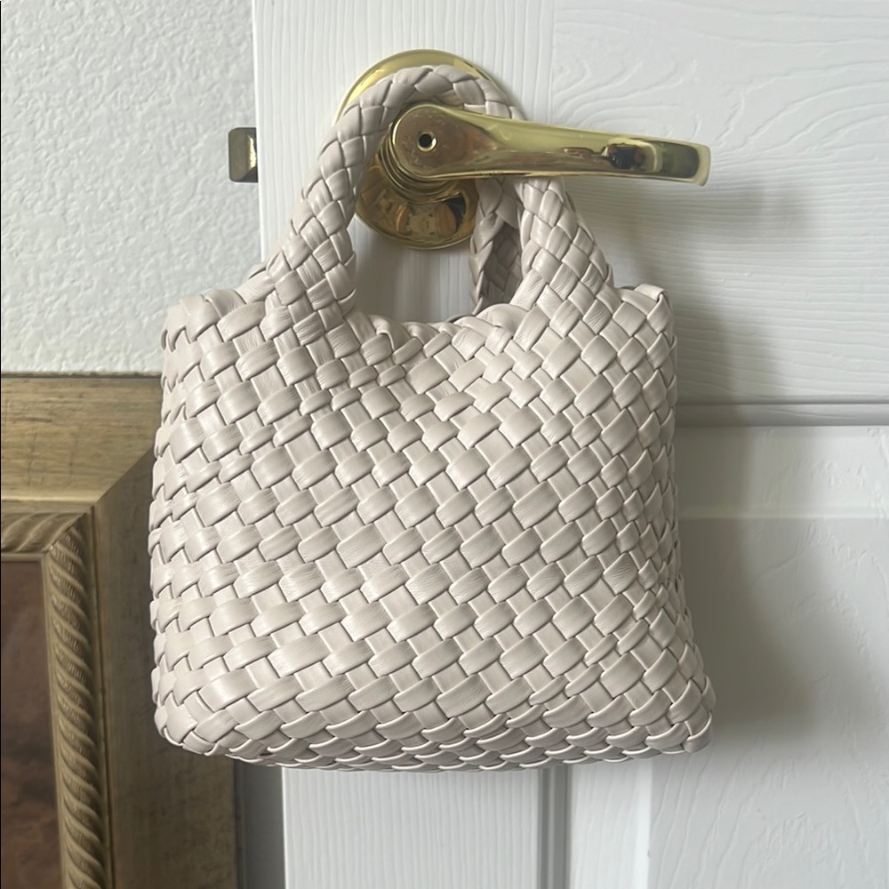 Elegant Cream Woven Tote Bag